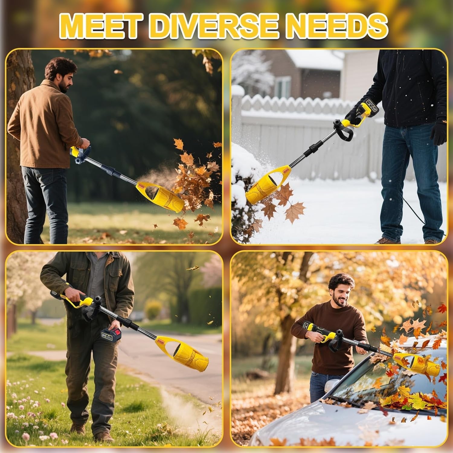 Cordless Leaf Blower 21V Dual Battery Lightweight Electric Garden