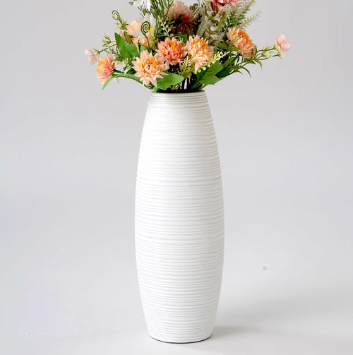 Large White Floor Vase 41cm Tall Modern Pampas Grass Home Décor