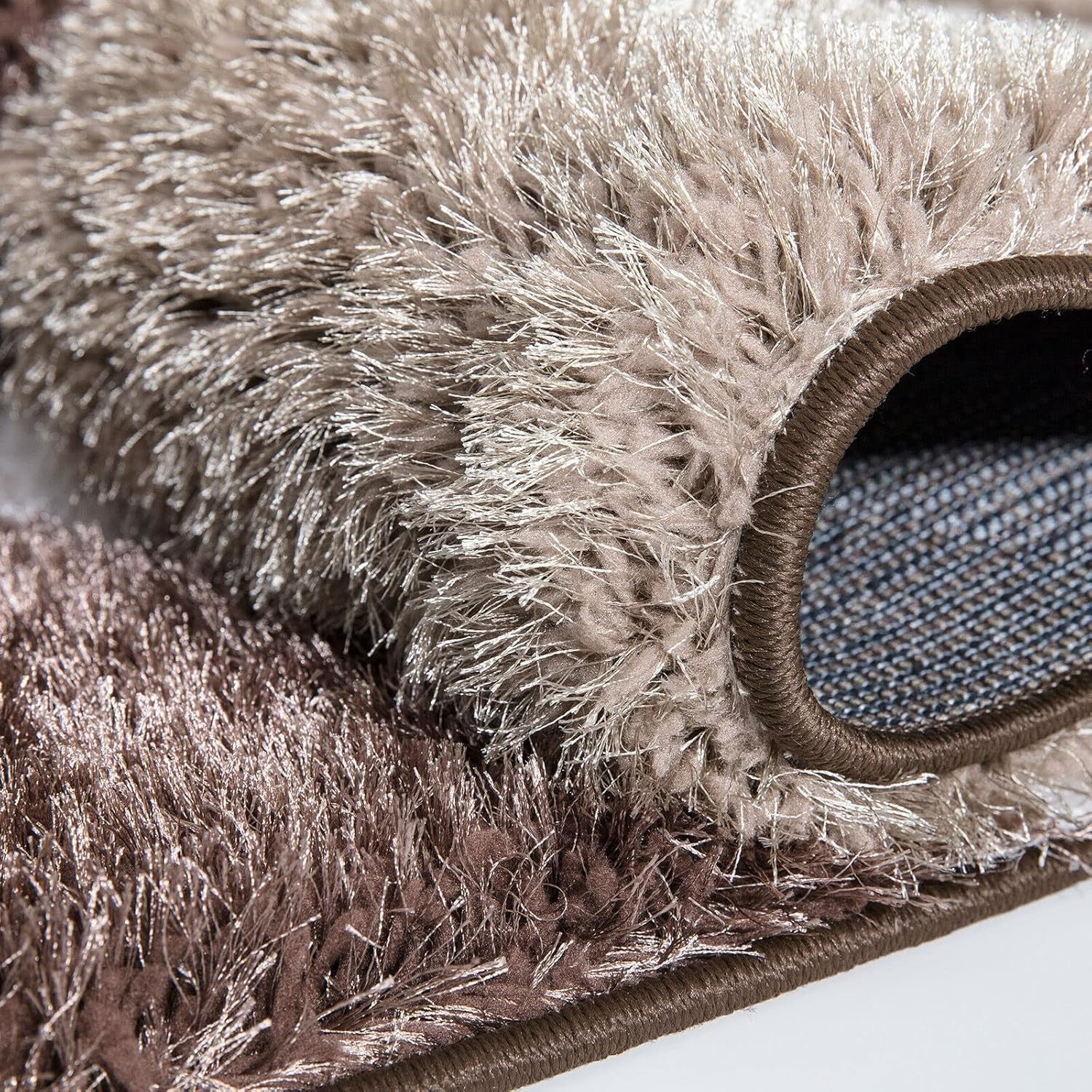 Large Brown Beige Shaggy Area Rug 160x230cm Soft Non Shed Living Room Carpet