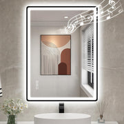 LED Bathroom Mirror 60x80 cm Bluetooth, Anti-Fog, Dimmable Lights & Memory