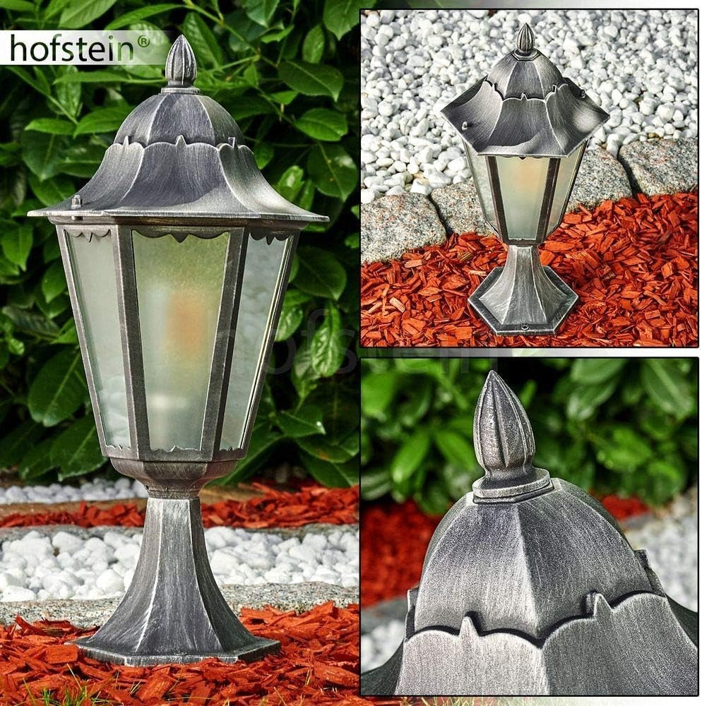 Outdoor Lamp Lignac Frost, 74cm Antique Black/Silver Bollard Light, E27