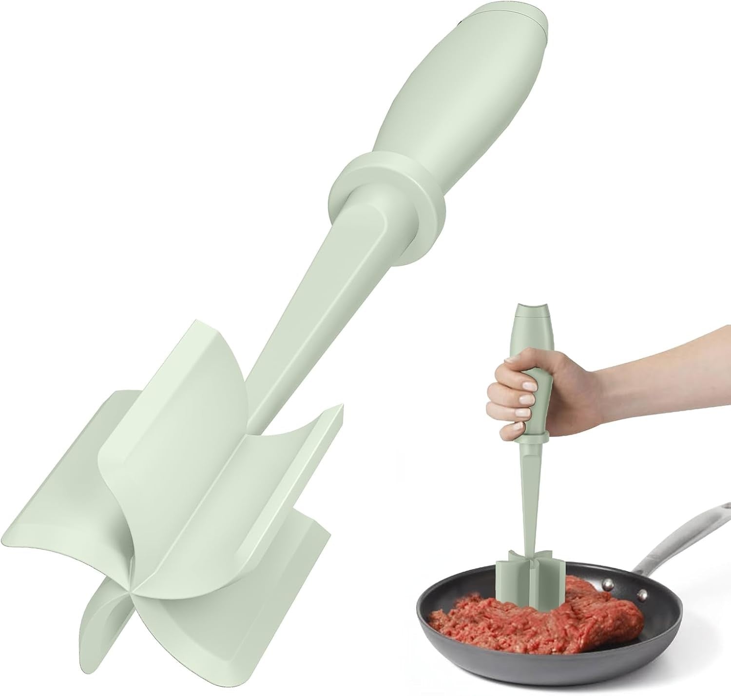 Hamburger Meat Chopper Ground Beef Masher Heat Resistant Green
