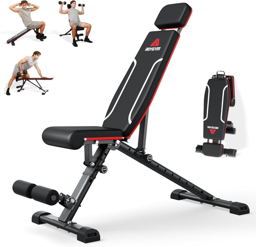 Heavy Duty Folding Weight Bench 400kg Incline Flat Adjustable Home Gym