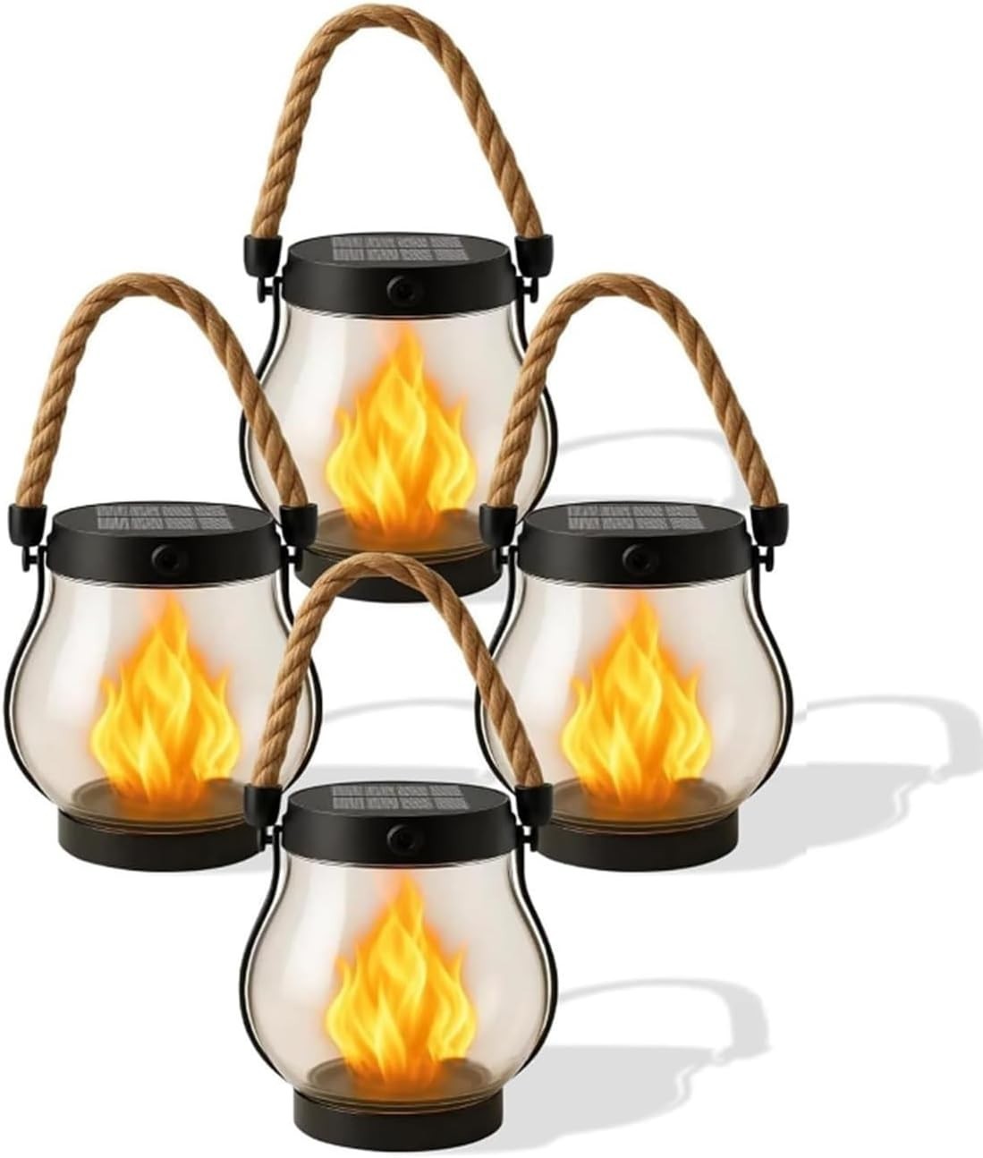 Solar Flame Lanterns Outdoor Lights 4PCS Waterproof Garden