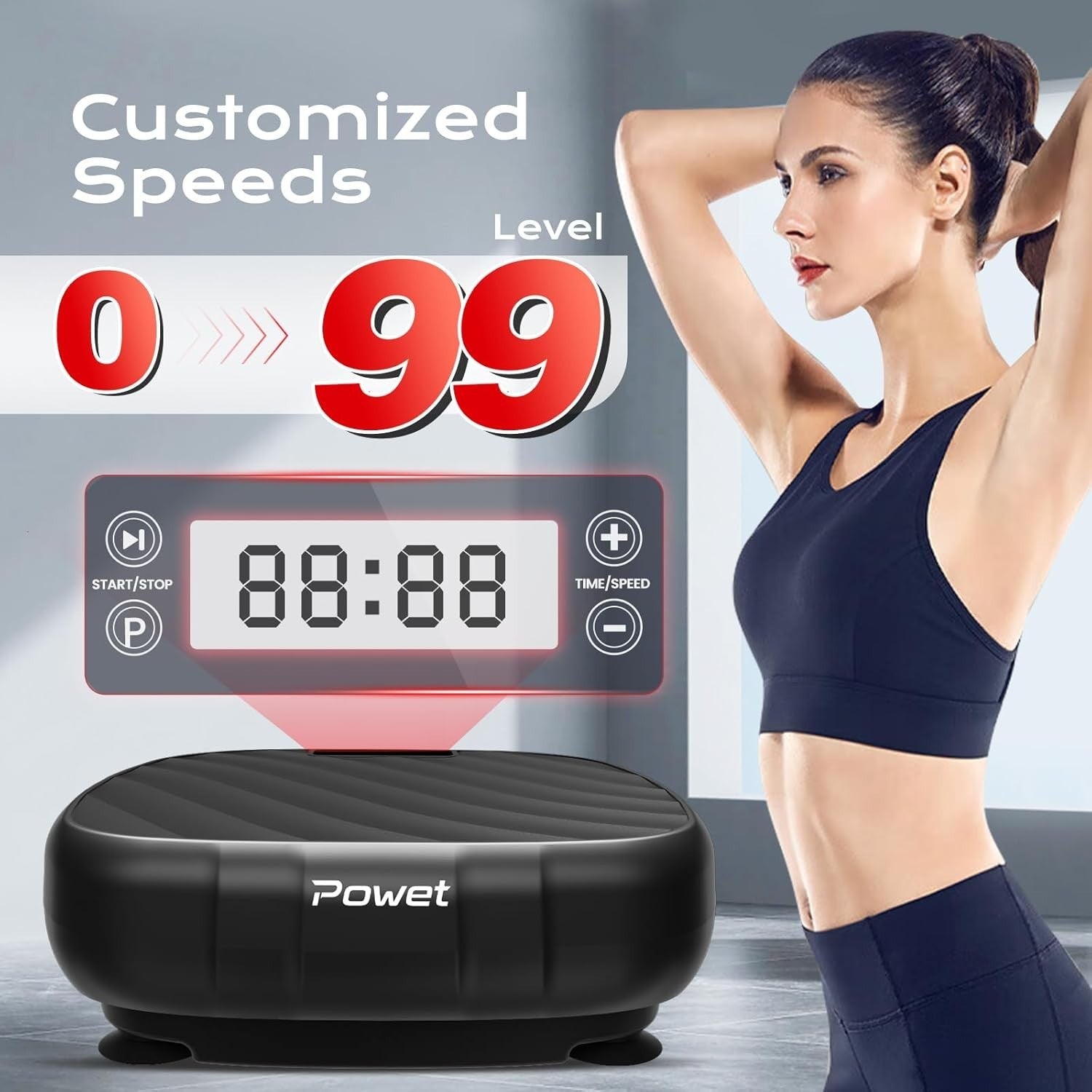 Vibration Plate Exercise Machine 99 Speeds Lymphatic Drainage