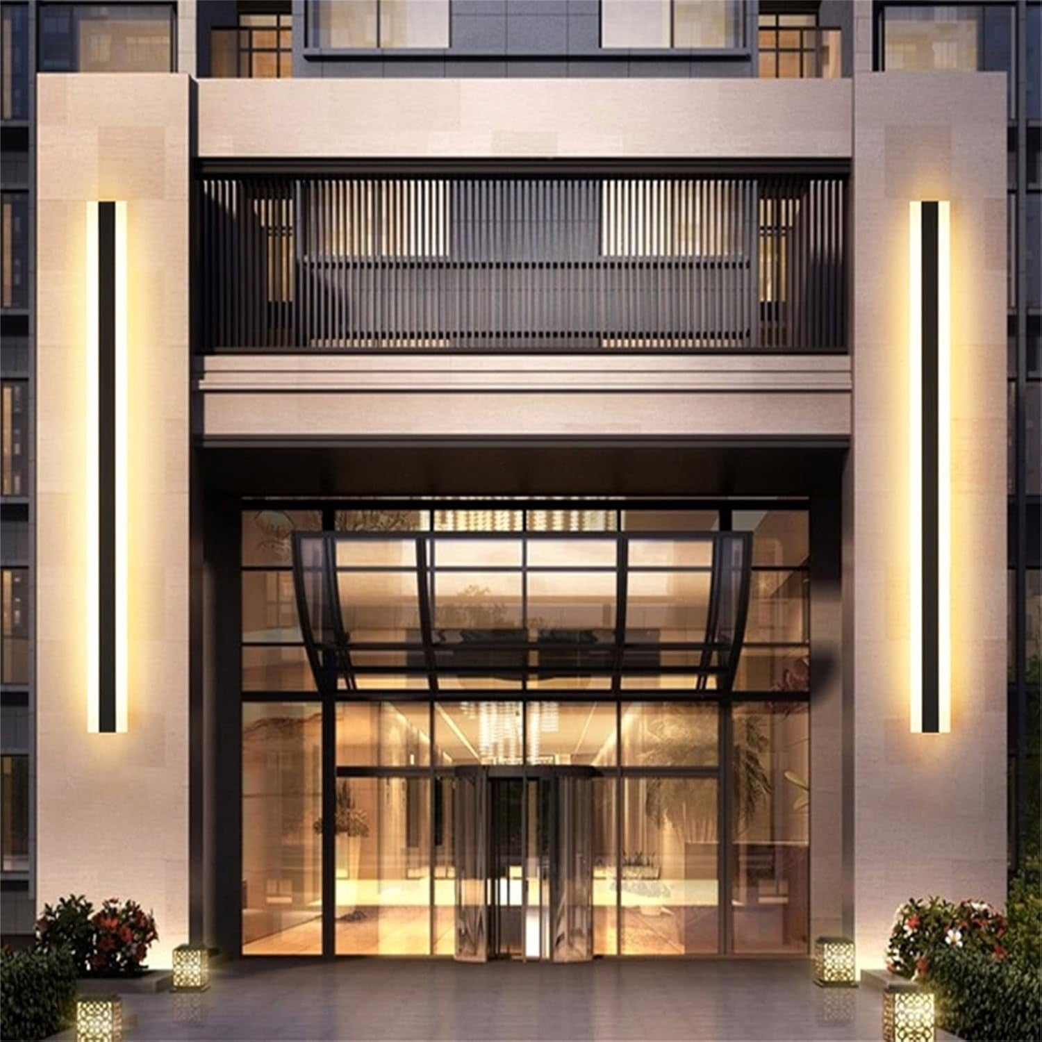 LED Outdoor Wall Light 120CM Black Modern Sconce IP67 3000K Warm White