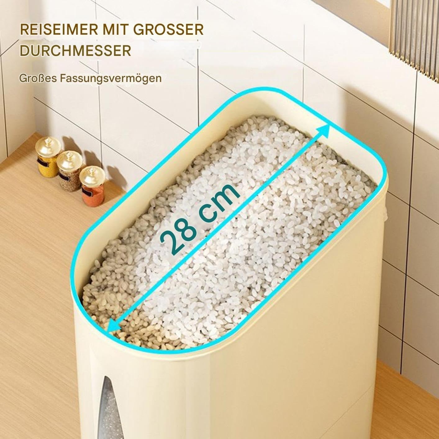 10KG Airtight Rice Storage Container Moisture Proof Dispenser