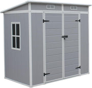 Plastic Garden Storage Shed 6x4ft Waterproof Outdoor Tool Shed with Floor & Lock