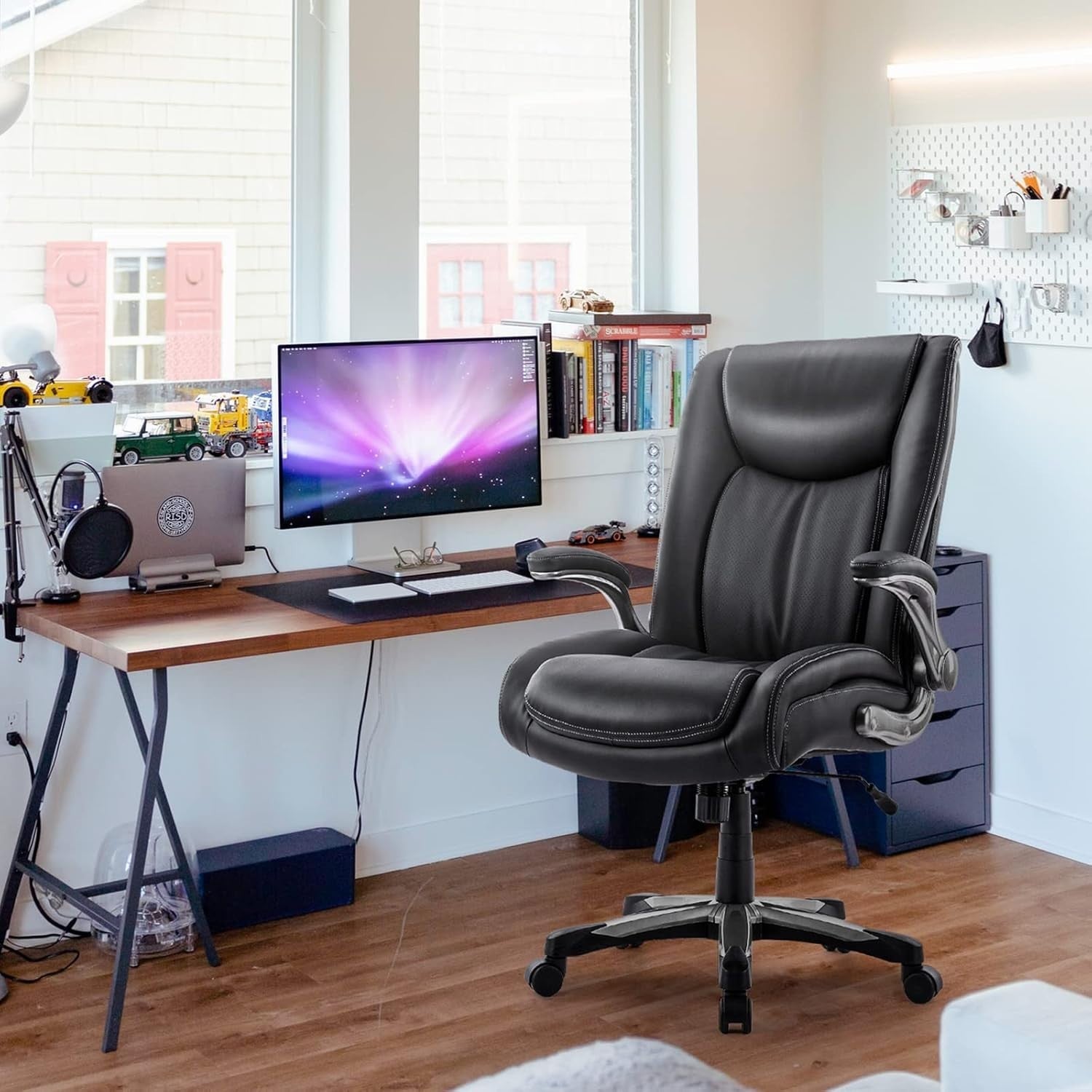 Big & Tall Ergonomic Office Chair Wide Seat Adjustable Height Tilt Brown Home