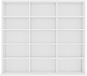CD DVD Storage Cabinet 15 Compartment Media Shelf Bookcase White Unit