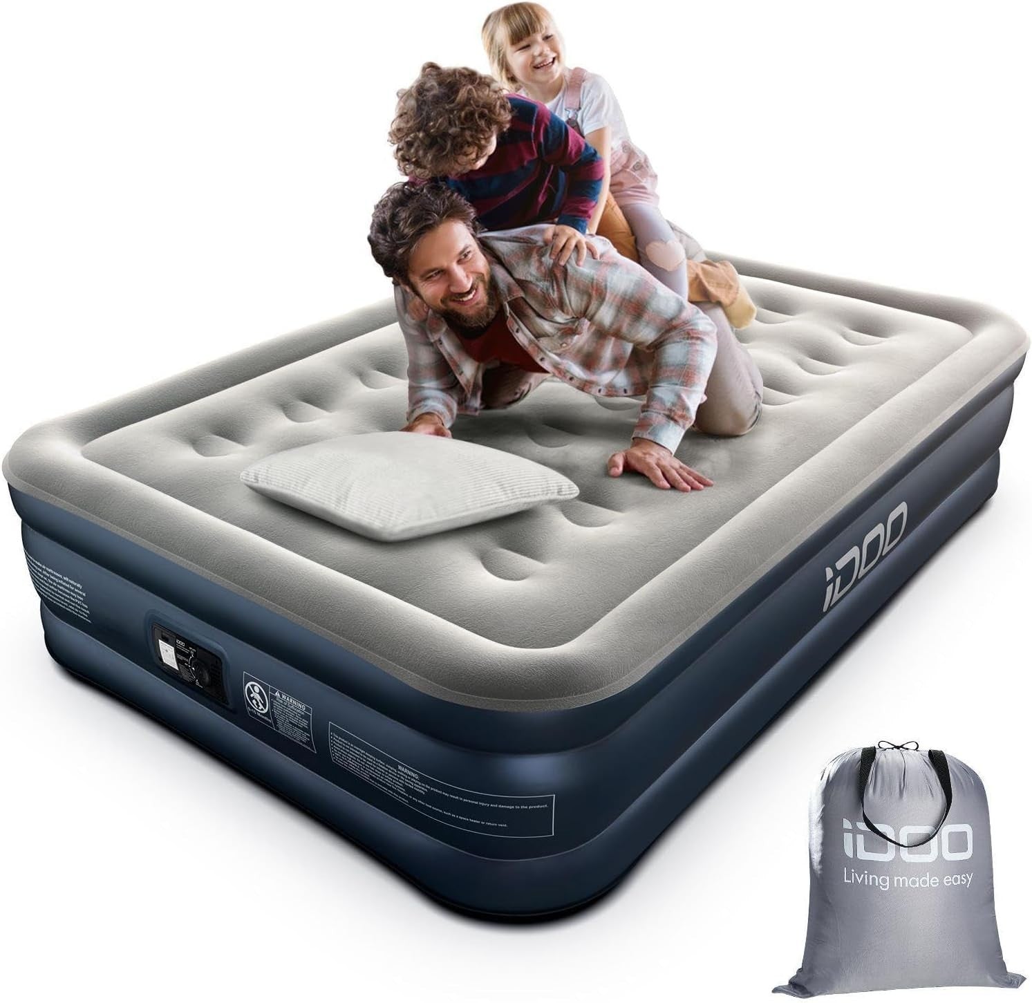 Double Inflatable Air Bed with Built-In Pump Quick Inflate & Deflate 295kg Max