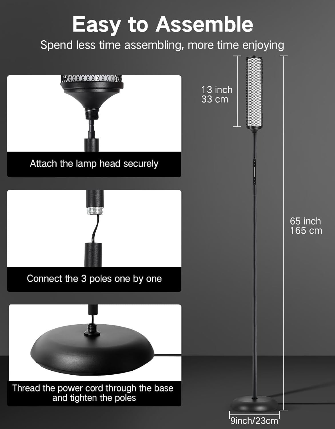 RGB Corner Floor Lamp Smart LED Dimmable App Remote Music
