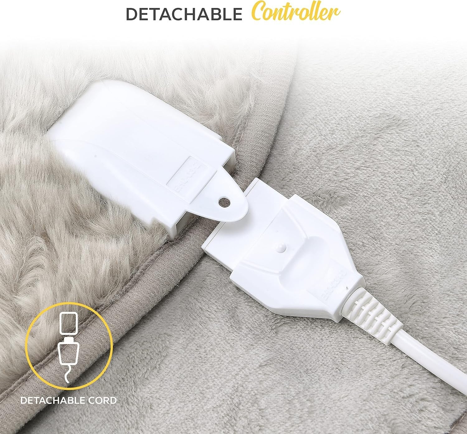Electric Heated Throw Blanket 130x160cm Faux Fur 9 Heat Levels Timer Washable