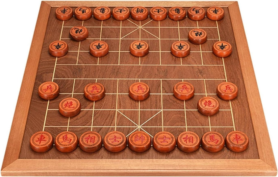 Red Rosewood Xiangqi Chinese Chess Set Large Wooden Strategy Board