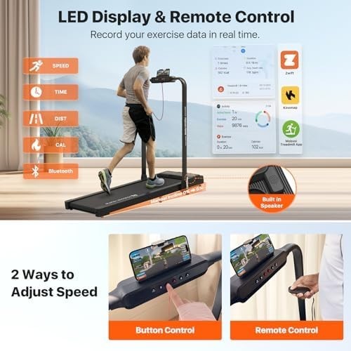 Foldable 3-in-1 Smart Treadmill Walking Pad Home Office 12KM/H 120KG