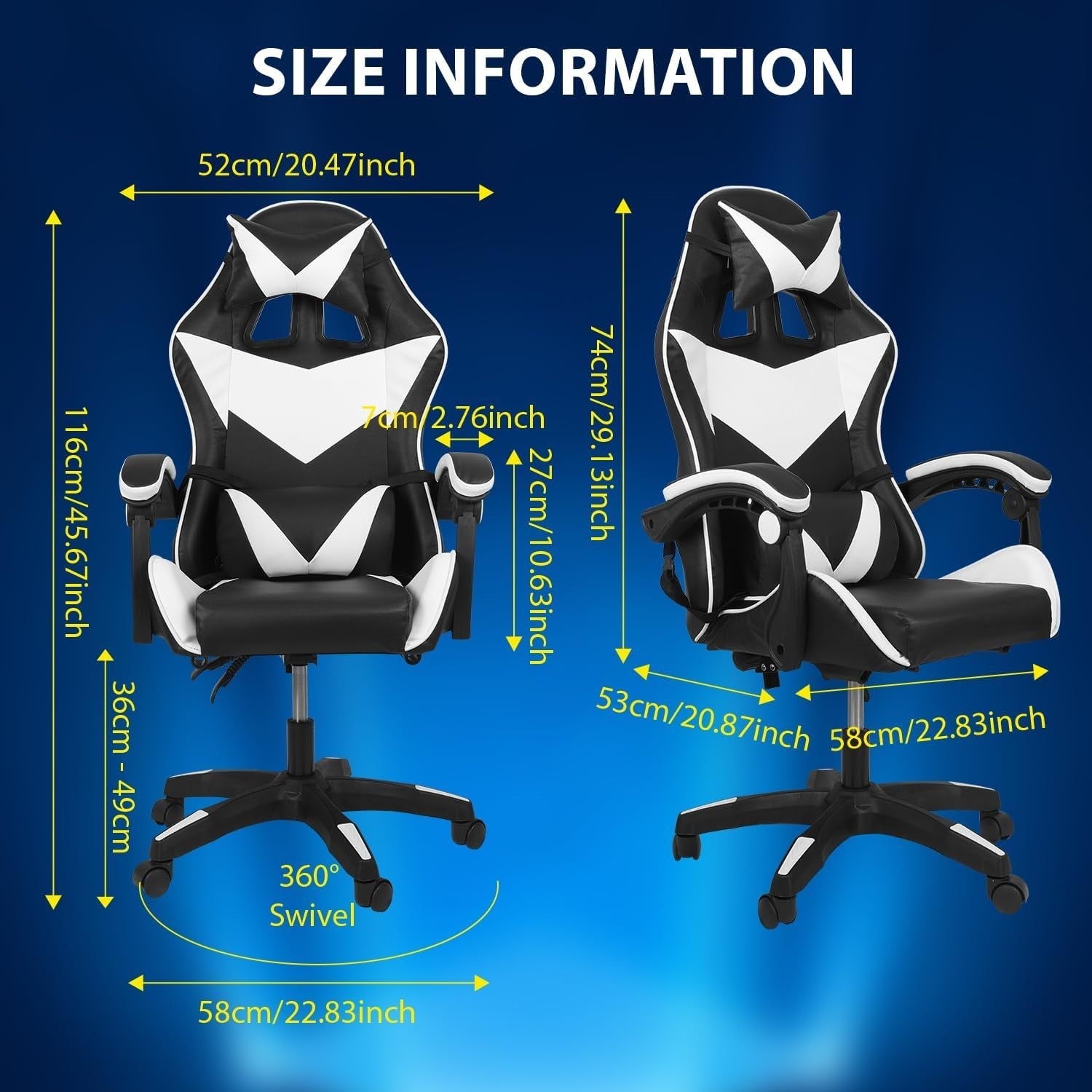 Big & Tall Gaming Chair Adult High Back Ergonomic Faux Leather PC Office Seat