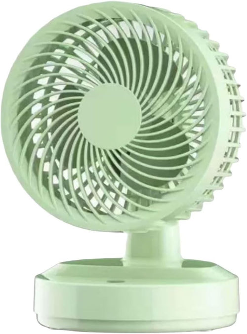 Green Compact Desktop Fan – Silent 3-Speed Oscillating Mini Table Cooling Fan