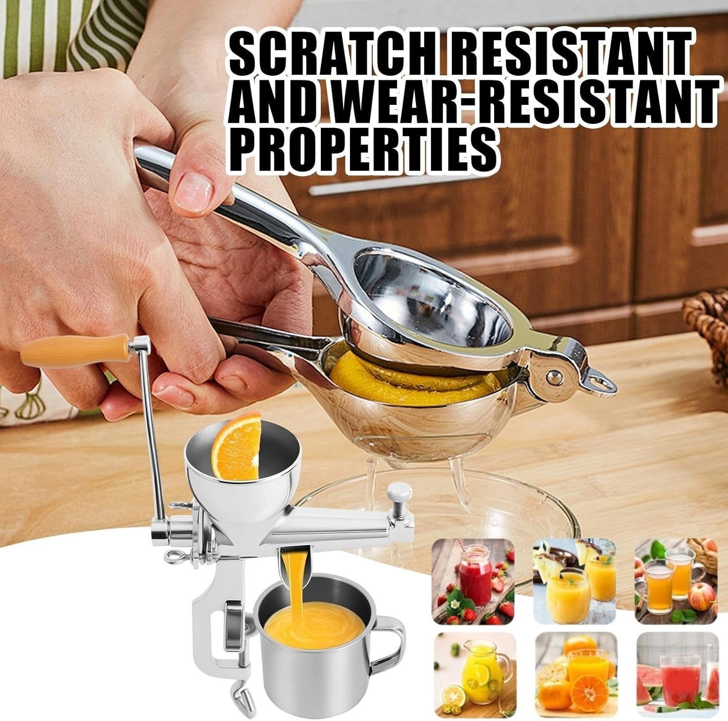 Manual Masticating Juicer Stainless Steel Crank Slow Press Wheatgrass