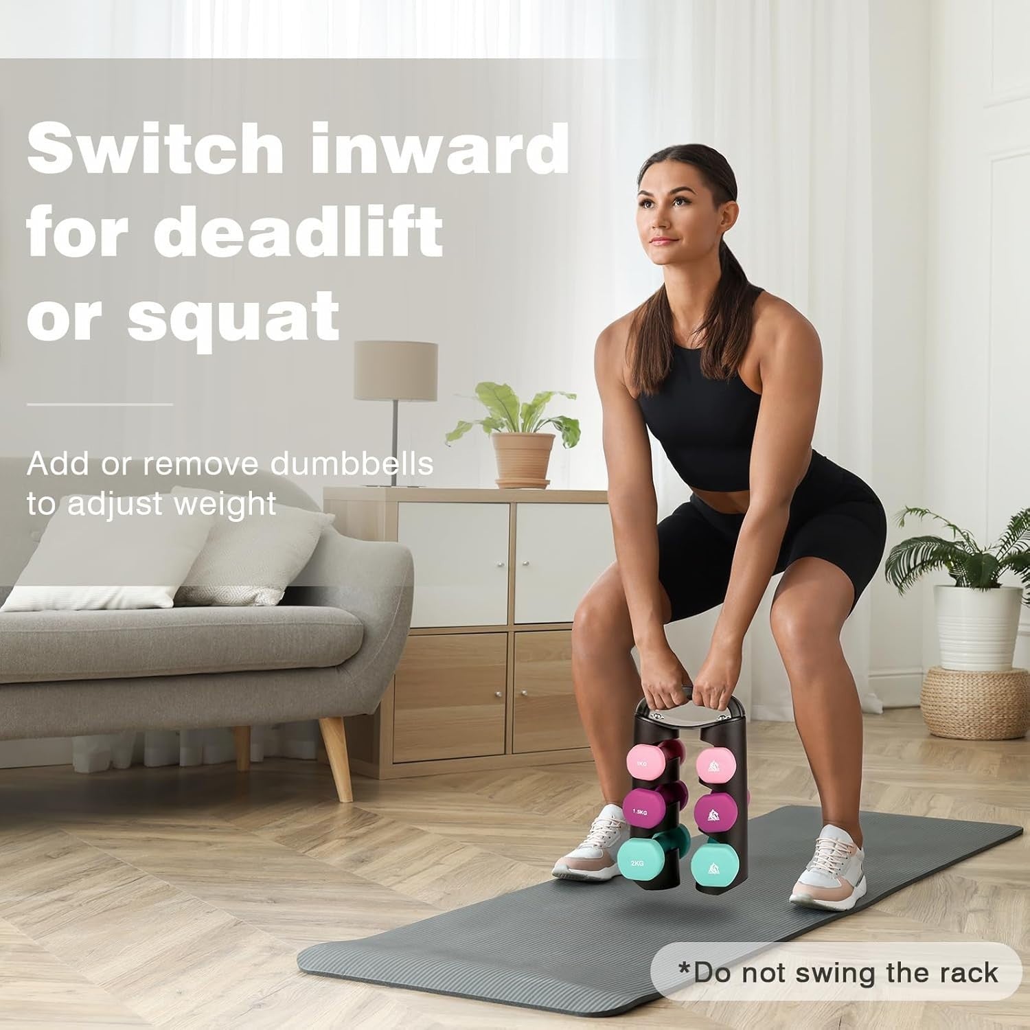 Portable Neoprene Dumbbell Set 1-2KG with Rack – Home Gym Fitness Workout