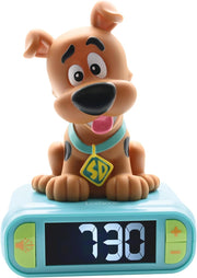 Kids Dog Alarm Clock Night Light LCD Snooze Sound Effects Brown Green