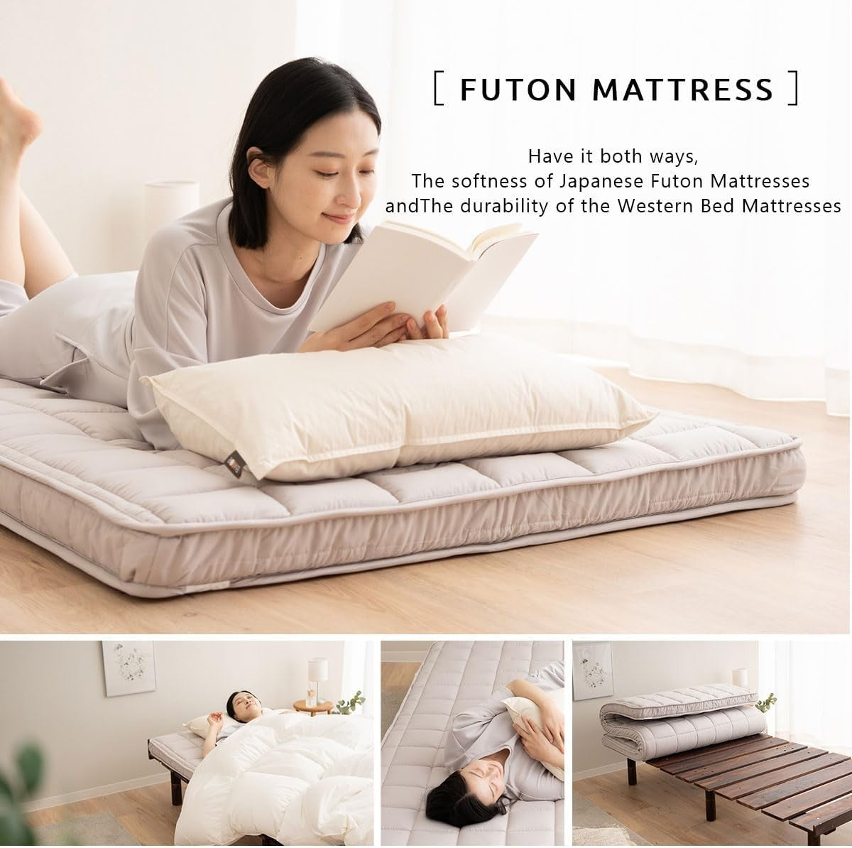 Japanese Floor Mattress Futon Foldable Tatami Bed Guest Sleeping Pad