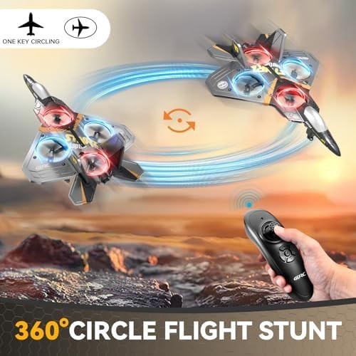 4DRC V17 RC Plane Quadcopter with 360° Flips, Gravity Sensing & LEDs