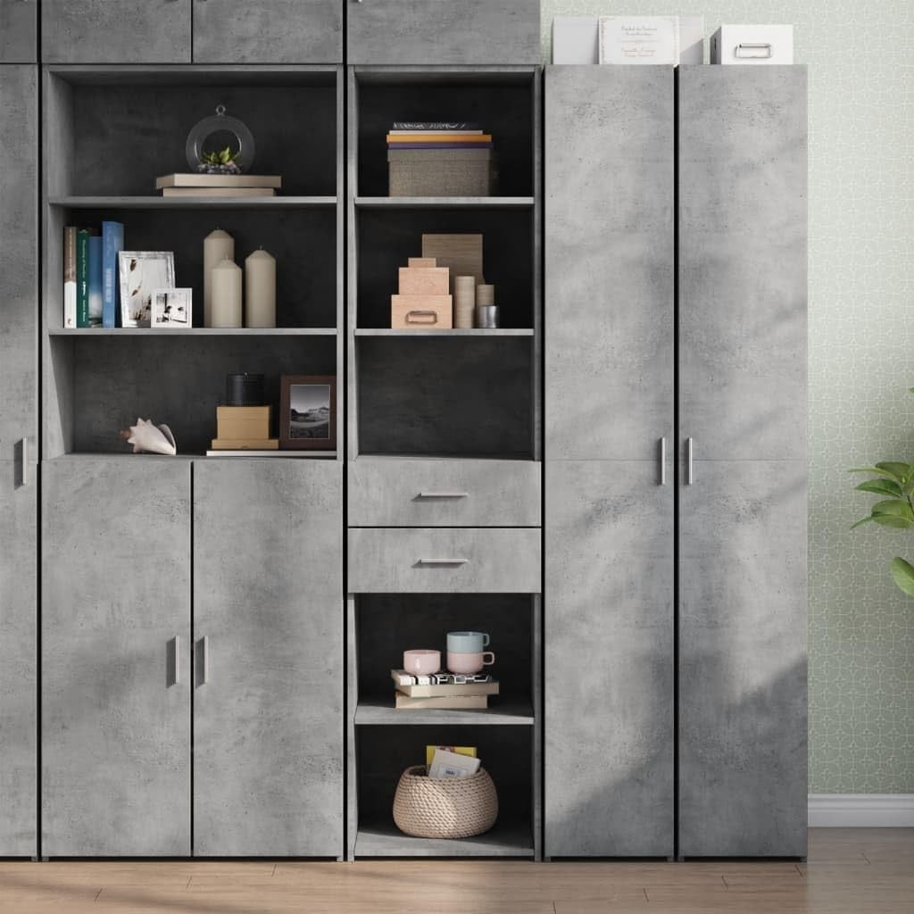 Modern Concrete Grey Storage Cabinet 45x42.5x185cm – Durable & Stylish