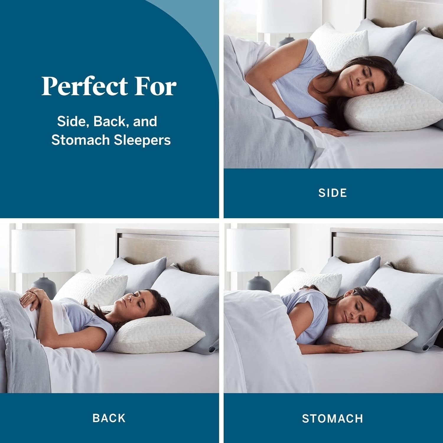 Memory Foam Pillow 2 Pack Standard Adjustable Shredded Cooling Soft Fill