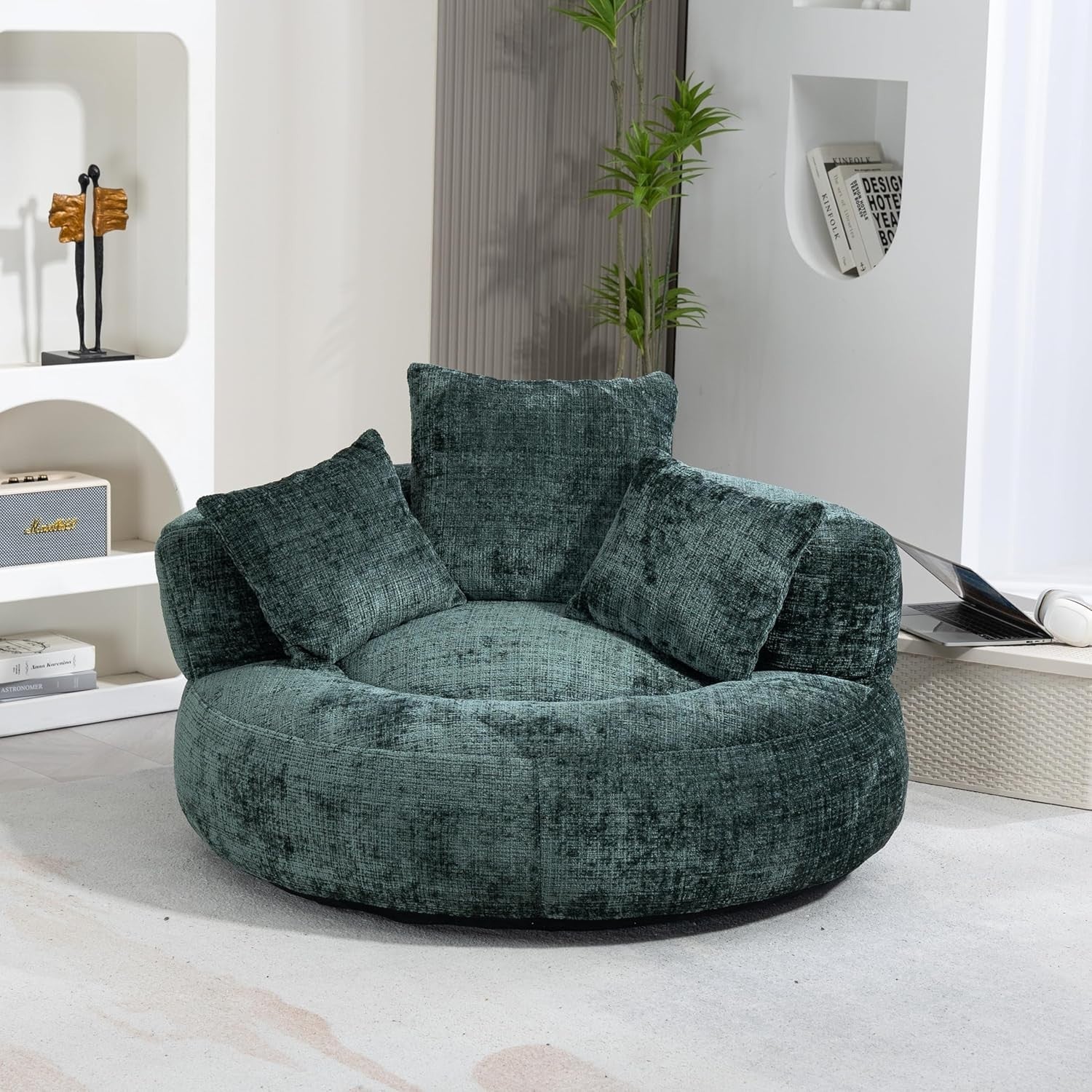 Emerald Oversized Bean Bag Chair Sofa w/ Pillows, Gaming, Lounge, Indoor/Outdoor