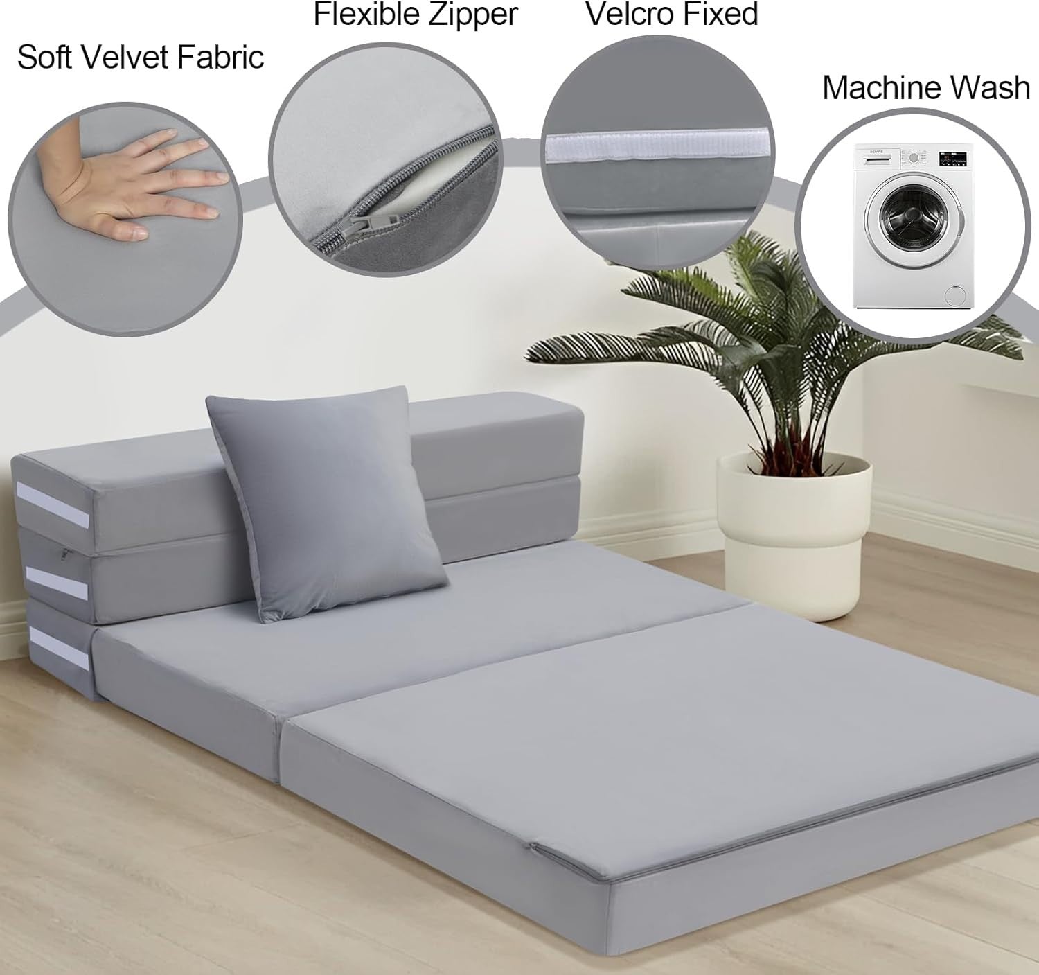 Fold Out Sofa Bed Double Futon Floor Chair Guest Mattress 12cm Thick