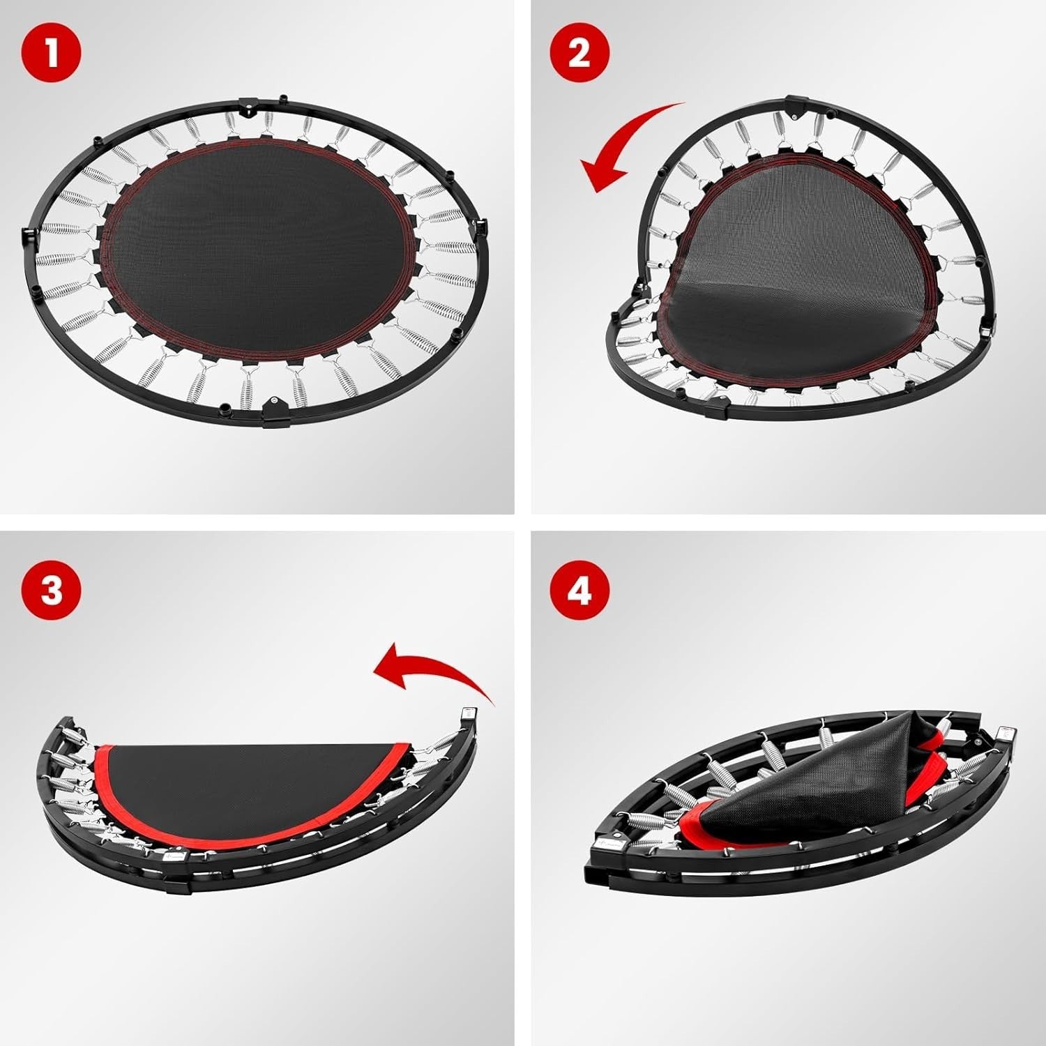 40in Heavy Duty Foldable Rebounder Trampoline Adjustable Handle 485LB