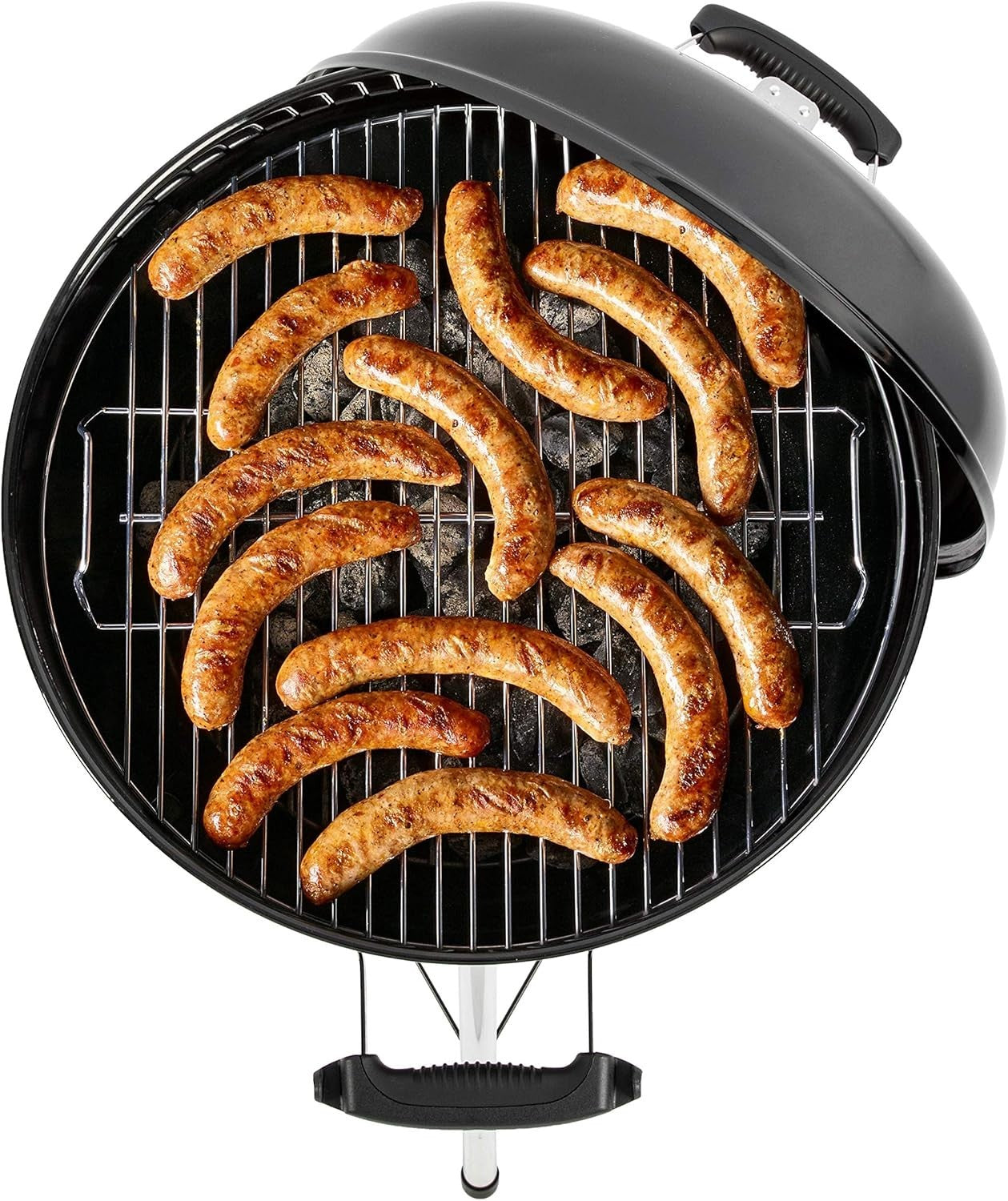 Charcoal BBQ Grill Set of 2 with Lid Thermometer & Wheels