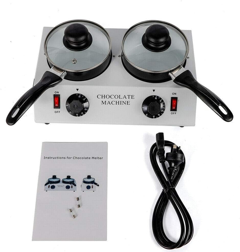80W Double Pot Chocolate Melting Machine Electric Tempering Melter