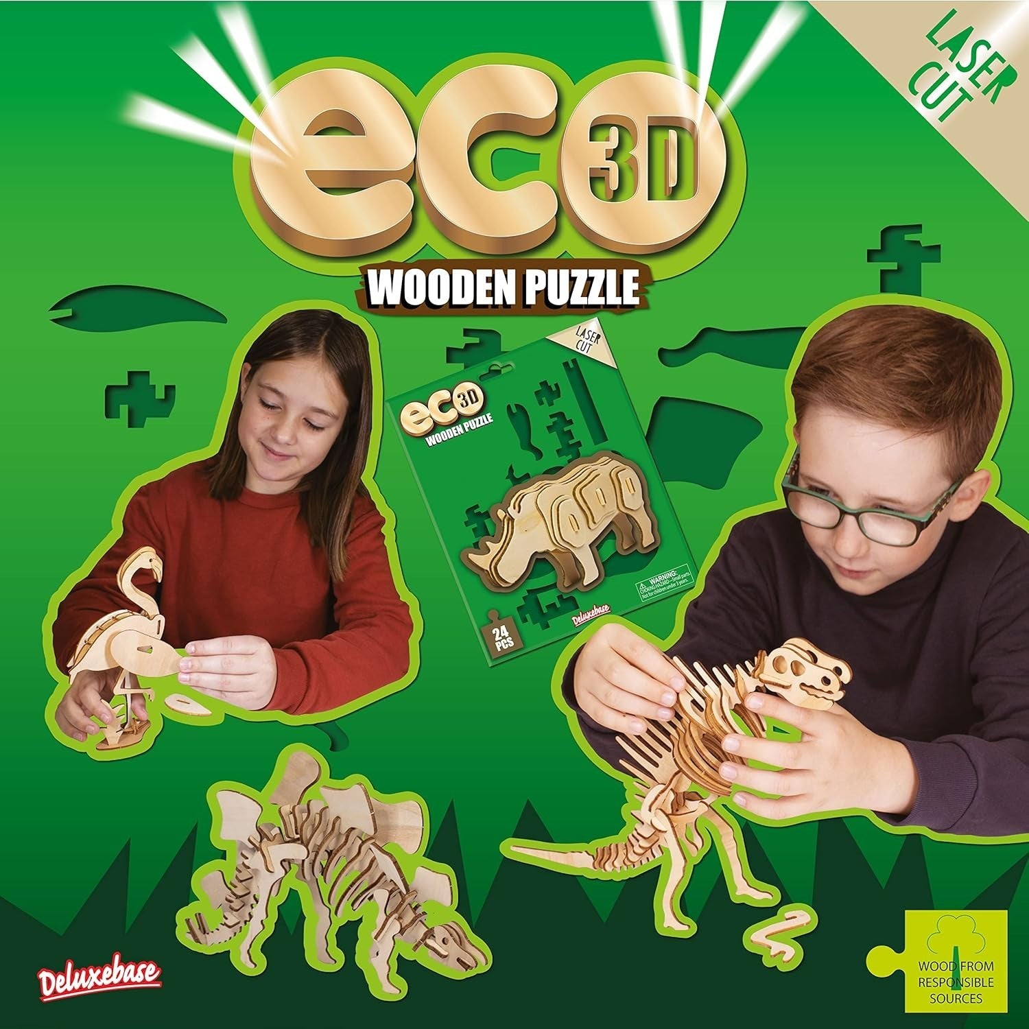 3D Wooden Lion Puzzle Kit – Eco-Friendly DIY Safari Animal Toy for Kids