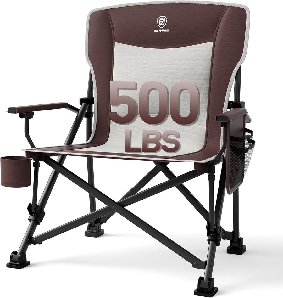 Heavy Duty Folding Camping Chair 230kg Capacity Outdoor Portable Seat Red