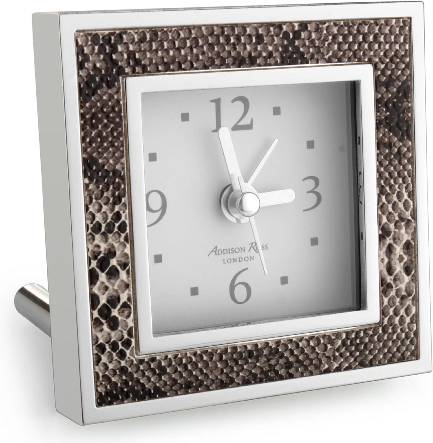 Silent Sweep Square Bedside Alarm Clock Luxury Compact Night Clock