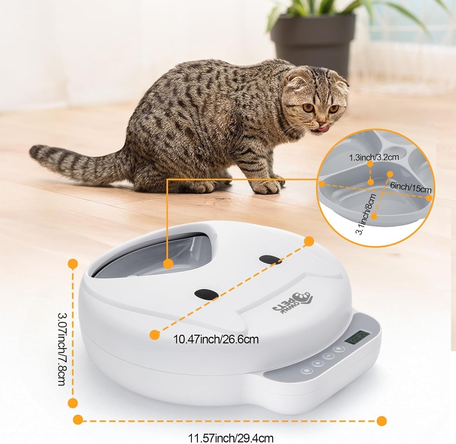 Automatic Wet Cat Feeder 4 Bowl Timer Food Dispenser Ice Pack Battery