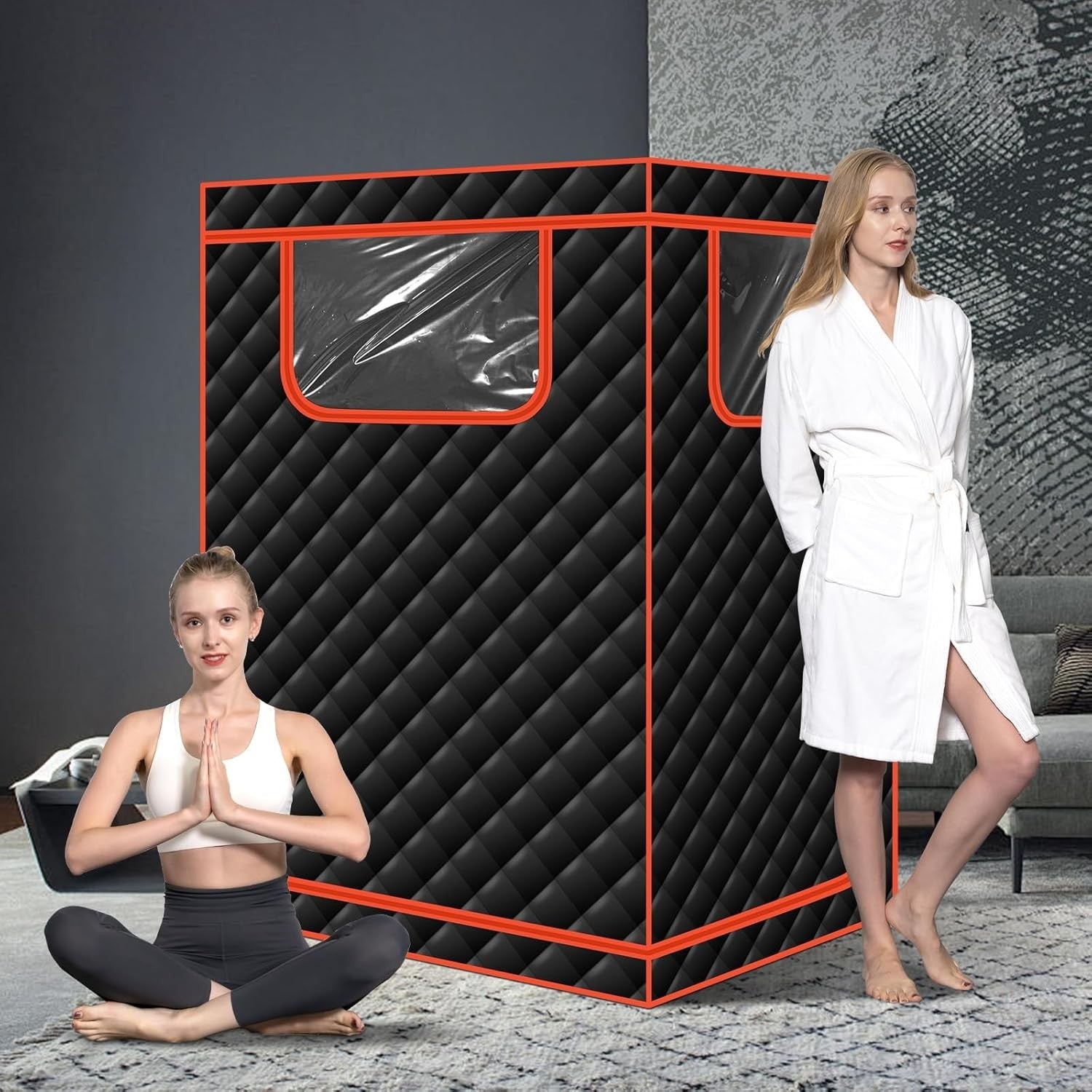 Portable Infrared Sauna Tent for 1-2 Person – Home Spa w/ Folding Chair & LED