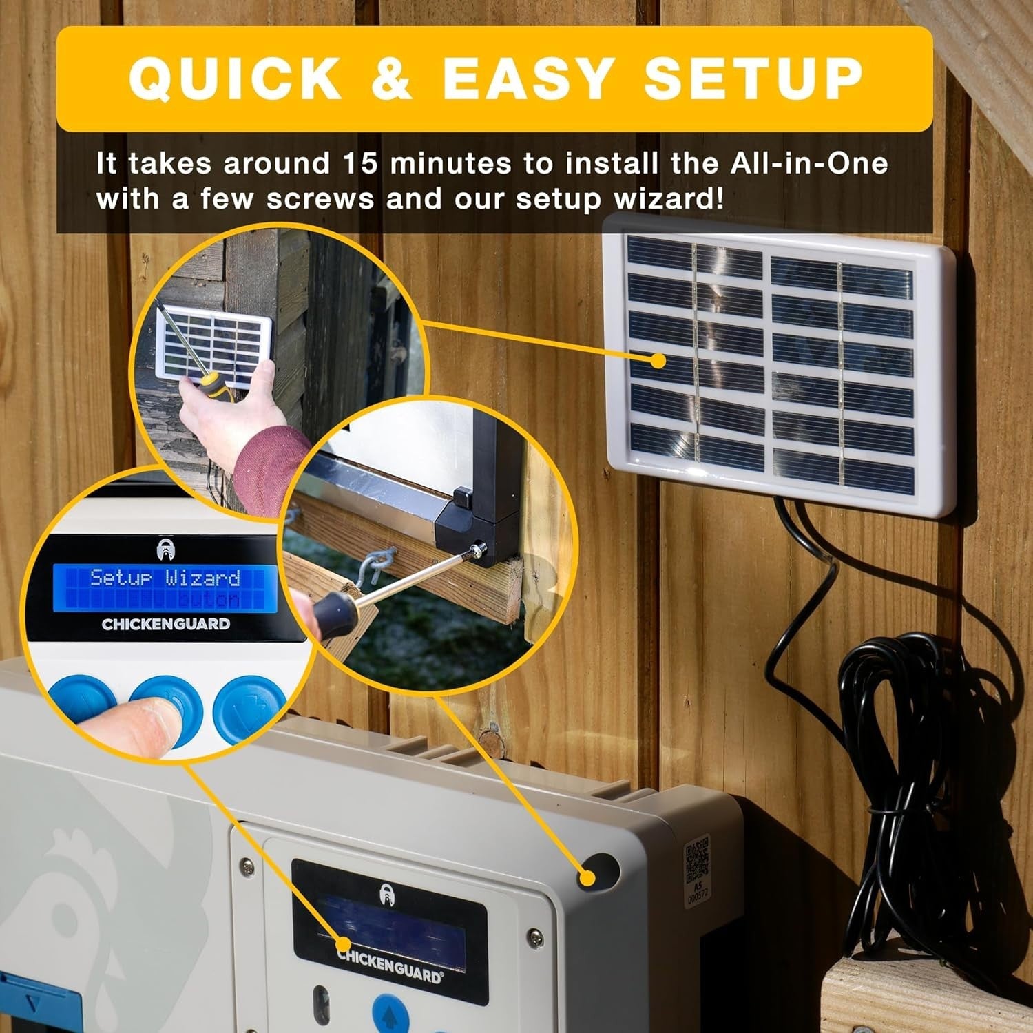 Automatic Chicken Coop Door Opener Grey Solar Timer Light Sensor Winter Mode