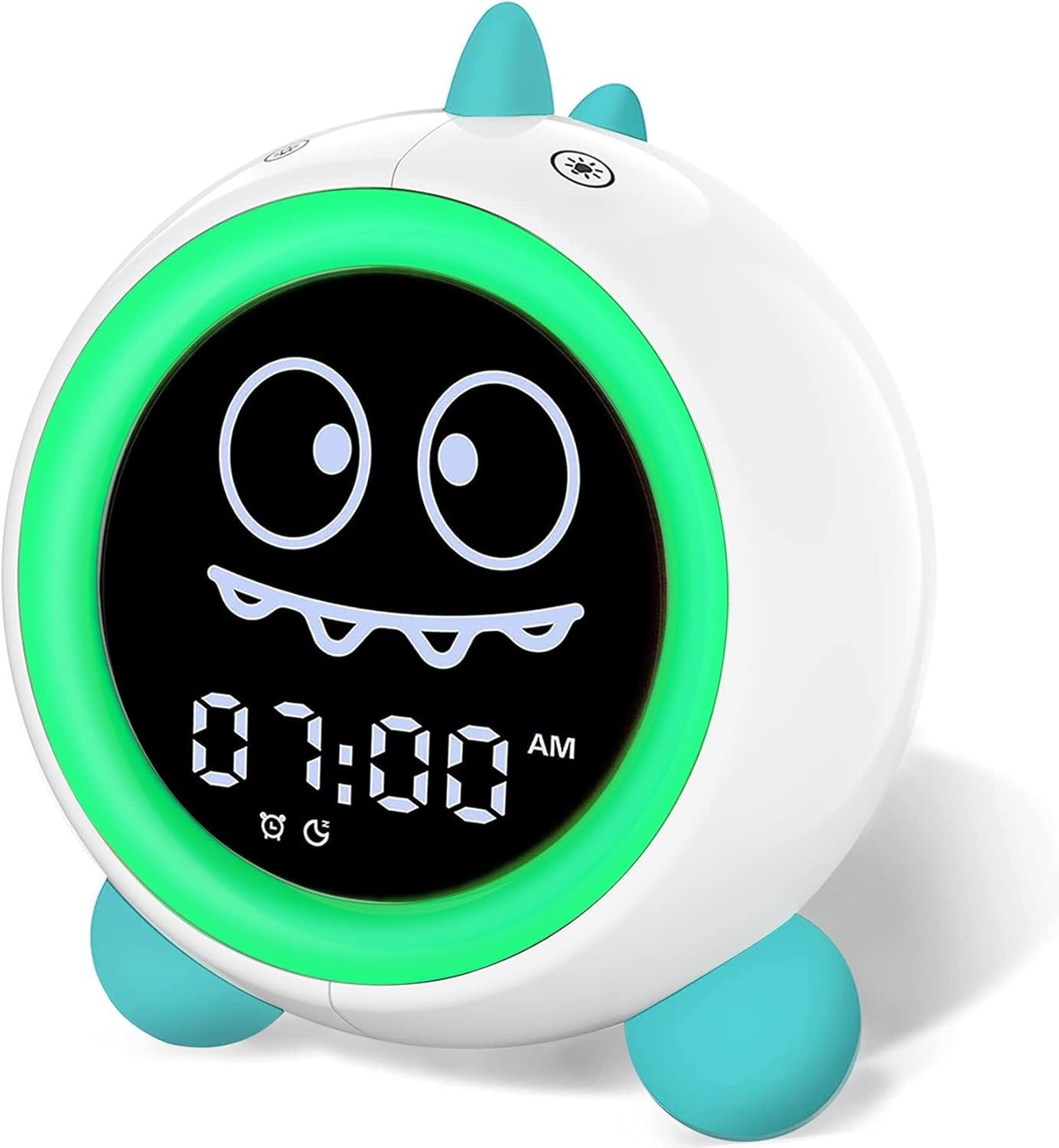 Green Kids Sleep Training Alarm Clock Night Light Sound Machine Toddler
