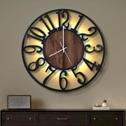 Large 80cm Silent Wall Clock with Bold Arabic Numerals - Modern Rustic Decor