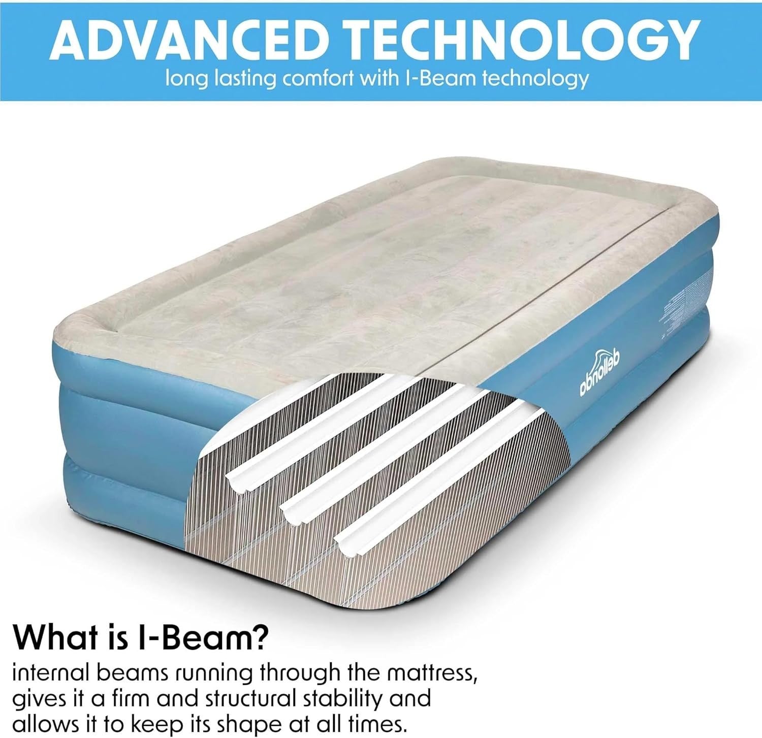 Single Deluxe Inflatable Air Bed with Built-In Pump – Portable Camping Mattress