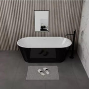 1600mm Black Freestanding Double Ended Bath Acrylic Oval Tub with Waste