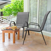 Stackable Outdoor Patio Chairs Set of 4 | Weatherproof Garden Dining Seats