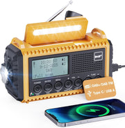 DAB+ Emergency Wind Up Radio Solar Hand Crank 5000mAh SOS