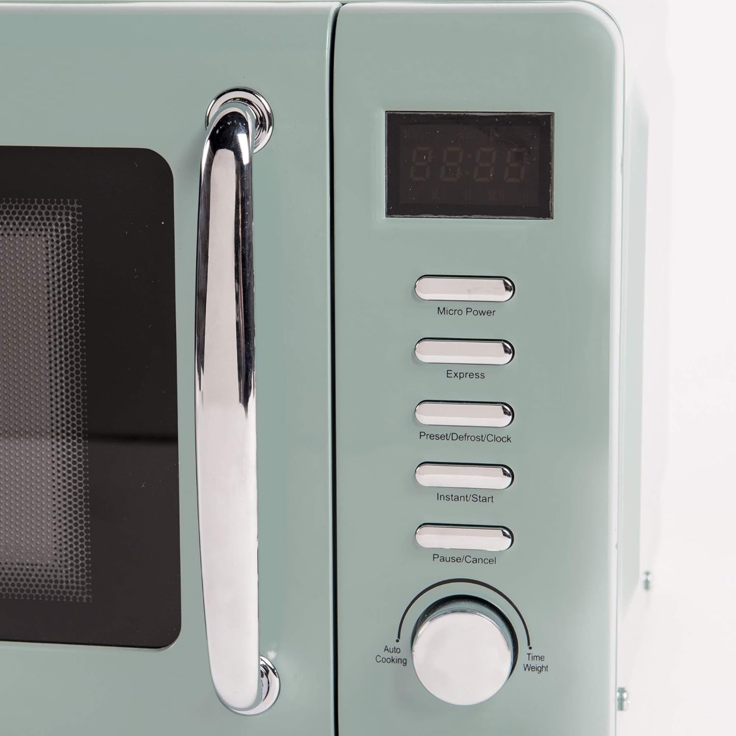 Retro Digital Microwave Oven 20L – Sage Green, 800W Compact