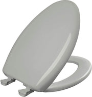 Elongated Toilet Seat Ice Gray Soft Close Easy Clean Durable Plastic