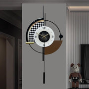 Modern Geometric Wall Clock 31" Silent Quartz Pendulum Design Large Home Decor