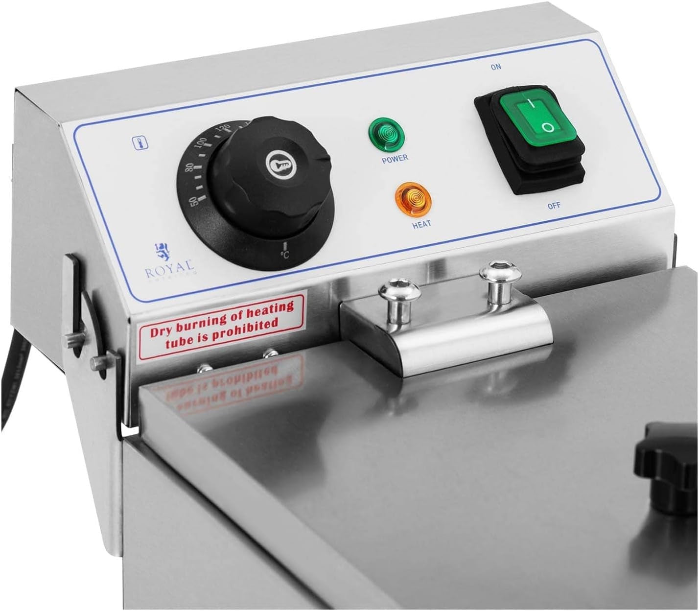 3200W Electric Deep Fat Fryer 8L Tank Single Basket Cold Zone Lid