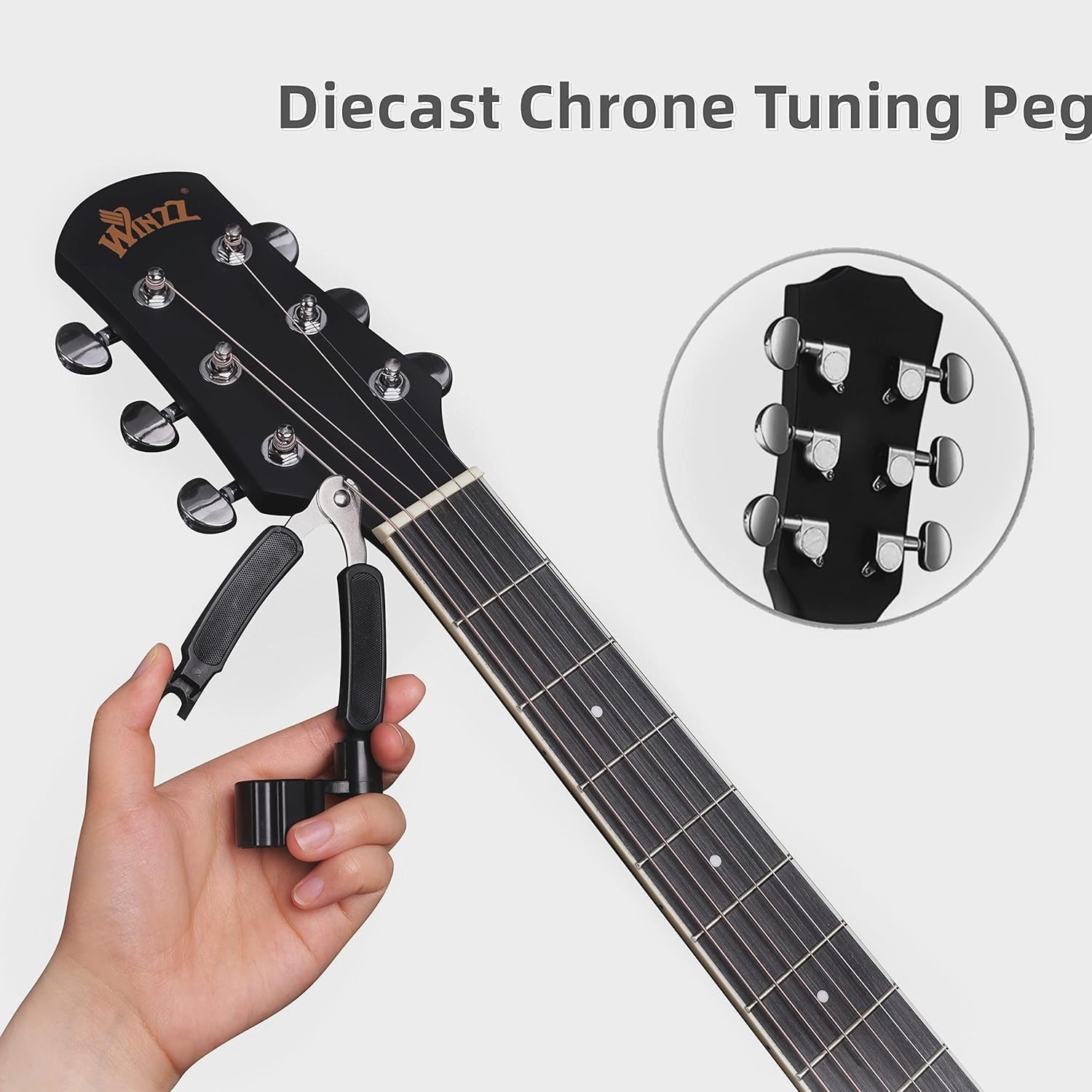 Full Size 4/4 Cutaway Acoustic Guitar Kit 41in Black Steel String